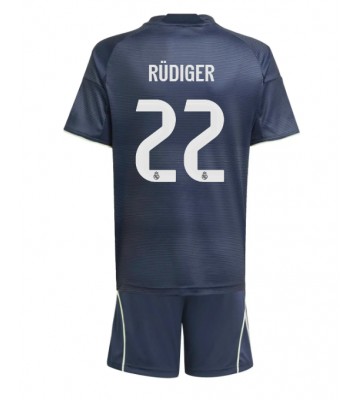 Real Madrid Antonio Rudiger #22 Udebanetrøje Børn 2025-26 Kortærmet (+ Korte bukser)